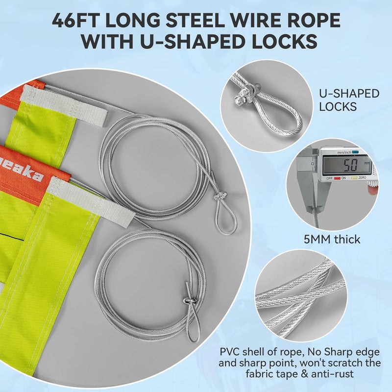 Olybeaka Professional Volleyball Net with Aircraft Steel Cable, Scoring Design - Anti-UV & Heavy Duty for Outdoor, Backyard, Pool, Schoolyard, Beach - Portable 32 * 3FT Volleyball Net with Storage Bag - Image 5